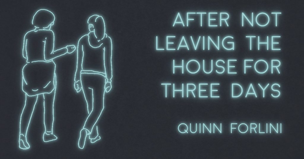 AFTER NOT LEAVING THE HOUSE FOR THREE DAYS by Quinn Forlini