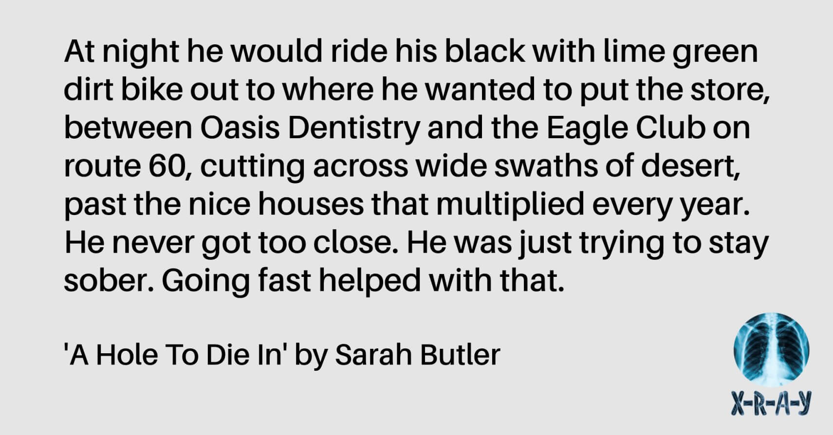 A HOLE TO DIE IN by Sarah Butler