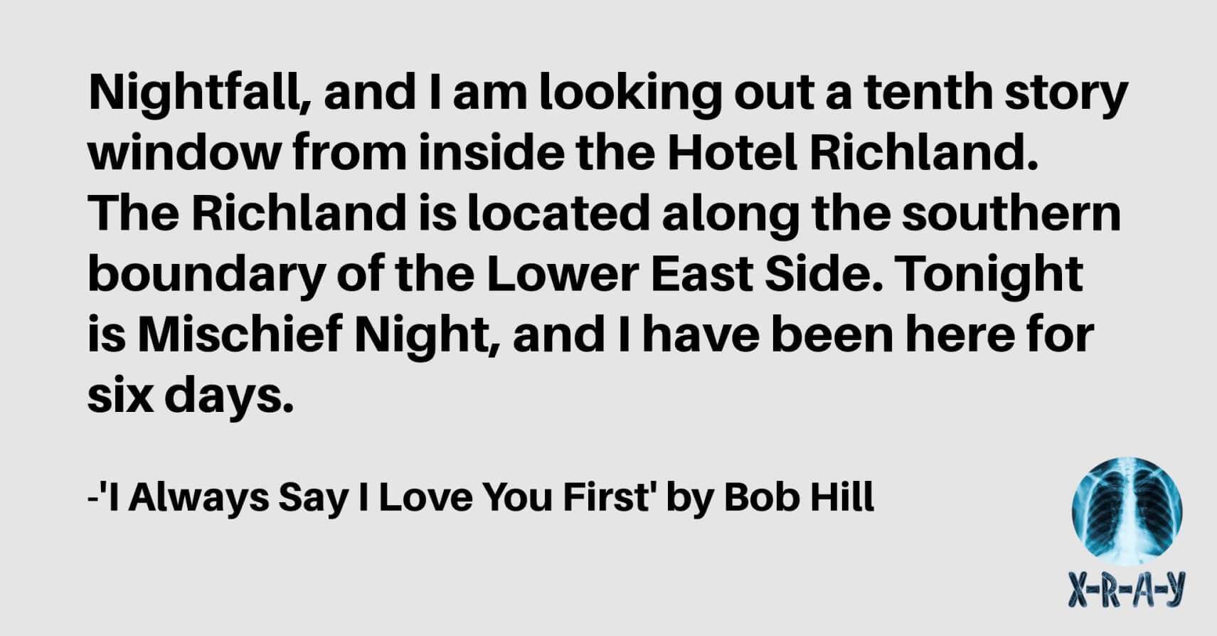 I ALWAYS SAY I LOVE YOU FIRST by Bob Hill