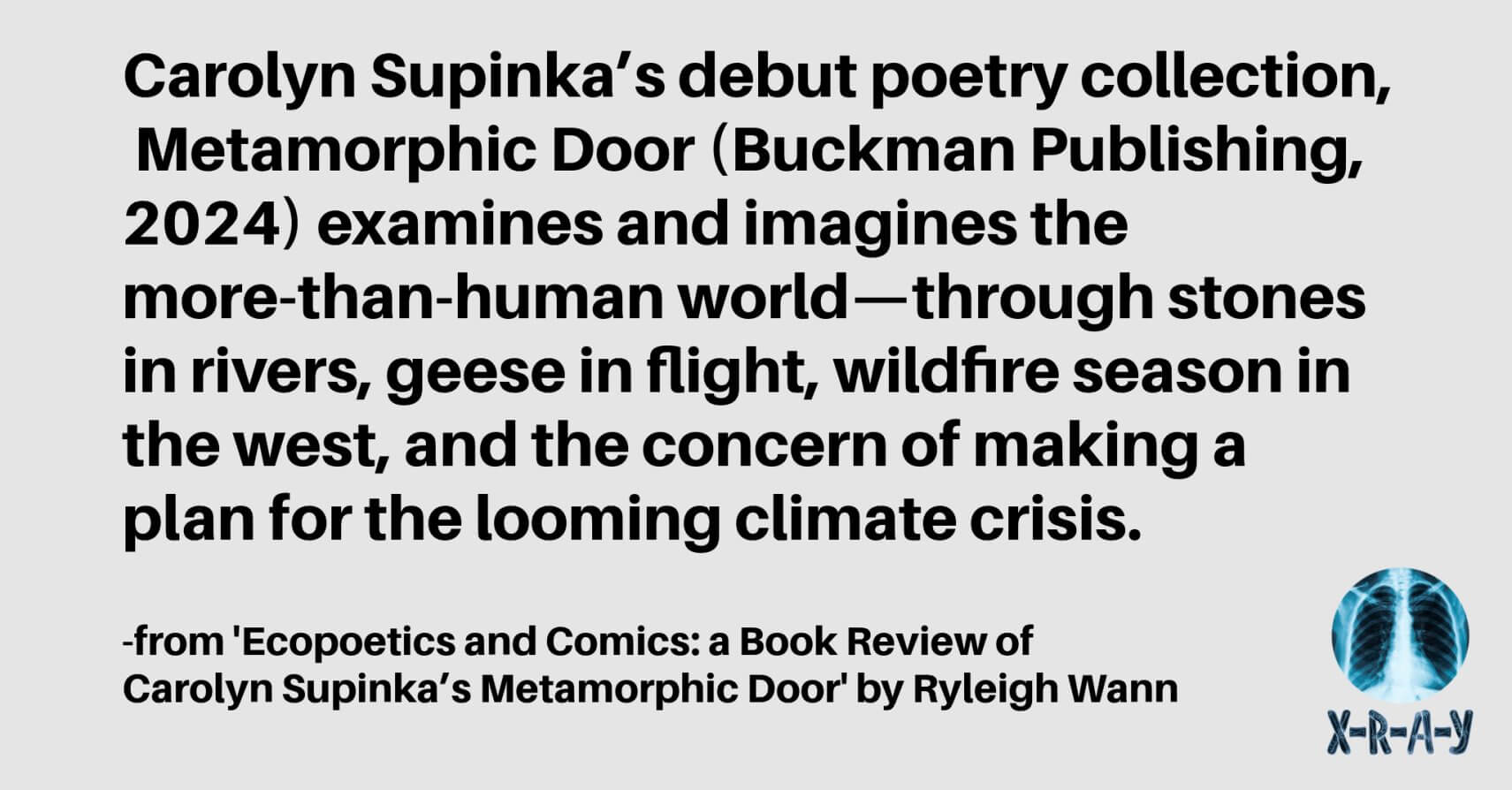 ECOPOETICS AND COMICS: a Book Review of Carolyn Supinka’s ‘Metamorphic Door’ by Ryleigh Wann