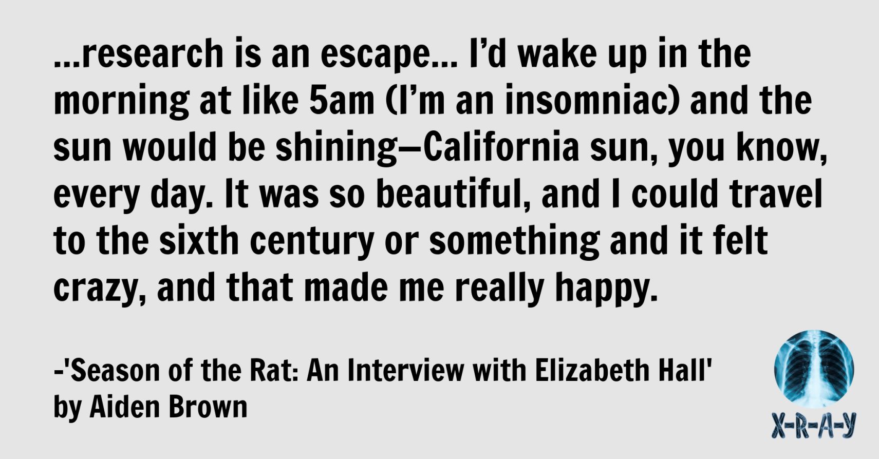SEASON OF THE RAT: AN INTERVIEW WITH ELIZABETH HALL by Aiden Brown