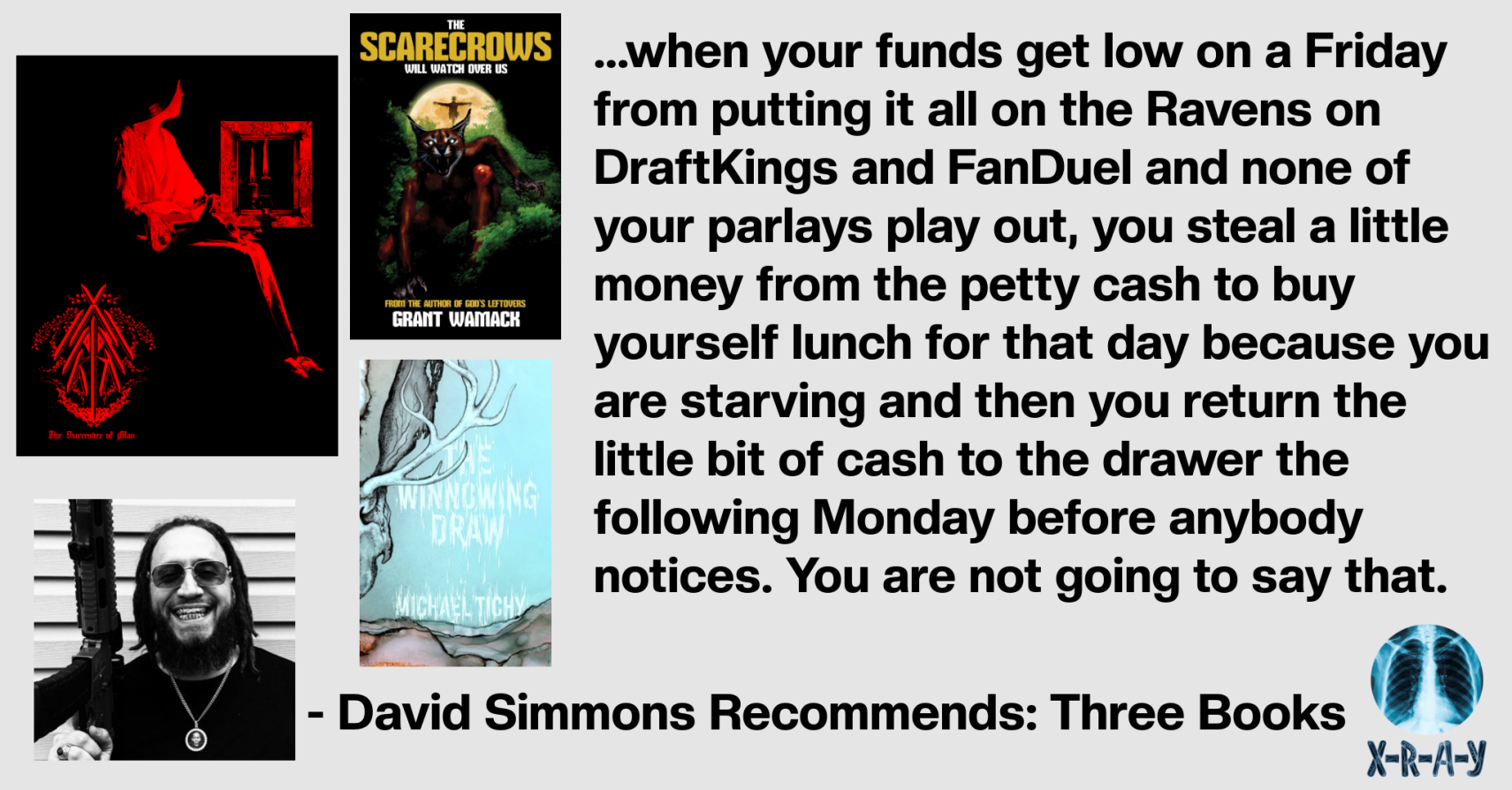 DAVID SIMMONS RECOMMENDS: THREE BOOKS